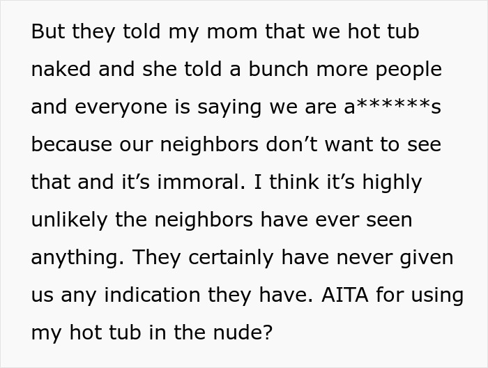 Couple Has A Hot Tub In Their Backyard And Uses It At Night Naked, Gets Told Off By Family 