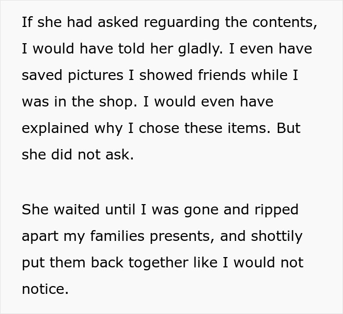 Woman Left Speechless: &ldquo;MIL Opened All My Family's Christmas Presents While I Was At Work&rdquo;