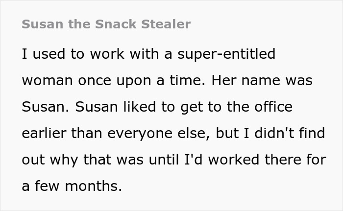 Woman, Notorious For Stealing Workers&rsquo; Snacks, Gets Brutally Shamed At Work Party