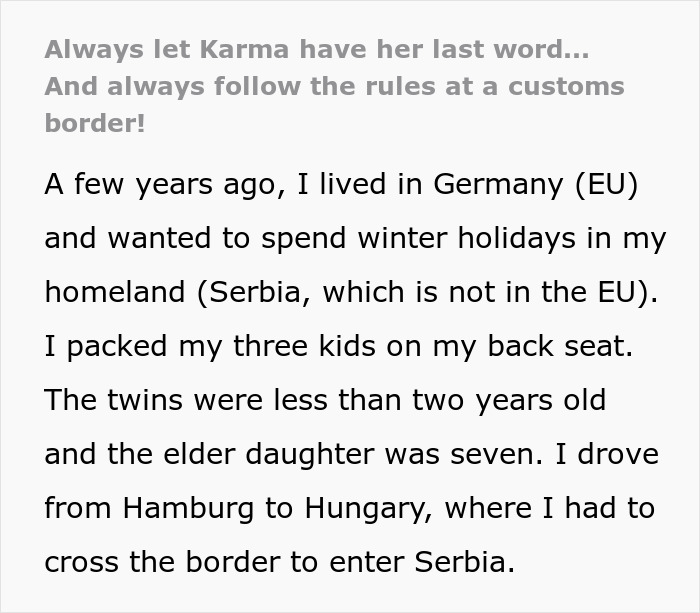 Selfish Jerks Cut In Line In Front Of Mother With Kids At Customs Border, Get Instant Karma Selfish Jerks Cut In Line In Front Of Mother With Kids At Customs Border, Get Instant Karma