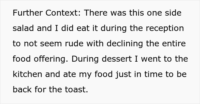 Bride Weeps At Reception As Her Vegetarian Friend Brought Her Own Food When She Wasn’t Catered For Bride Weeps At Reception As Her Vegetarian Friend Brought Her Own Food When She Wasn’t Catered For