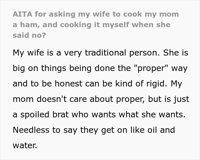 Man Breaks Wife&rsquo;s Kitchen Rules To Include Mom&rsquo;s Favorite Meal In Celebration, Family Drama Ensues