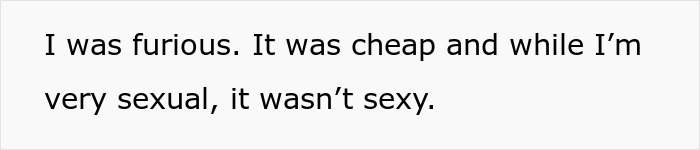 Quote about being furious over a cheap and unsexy Christmas gift causing a woman to dump her boyfriend.