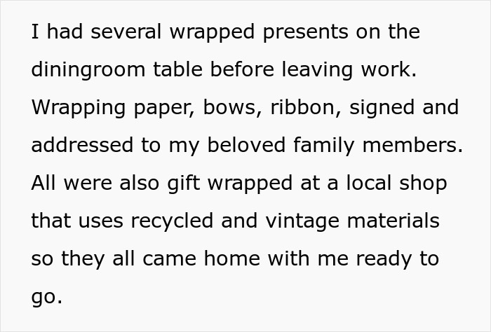 Woman Left Speechless: &ldquo;MIL Opened All My Family's Christmas Presents While I Was At Work&rdquo;