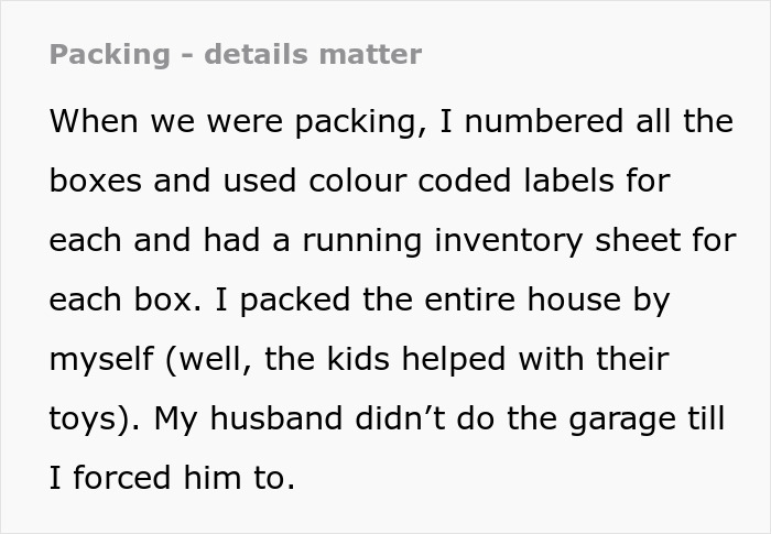 "That&rsquo;s What He Gets For Not Cooperating": Wife Gets Revenge On Husband On Moving Day