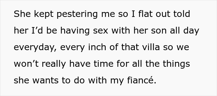 Bride-To-Be Is Forced To Tell Her Mother-In-Law Why She Can’t Come On Their Honeymoon Bride-To-Be Is Forced To Tell Her Mother-In-Law Why She Can’t Come On Their Honeymoon
