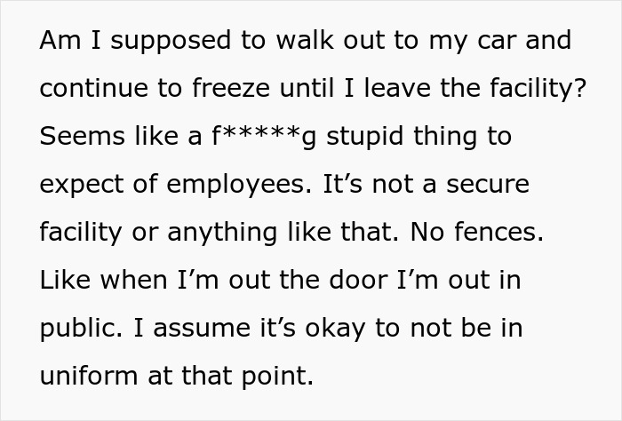 Boss Immaturely Threatens To Write Worker Up For Wearing A Sweater After Clocking Out Boss Immaturely Threatens To Write Worker Up For Wearing A Sweater After Clocking Out