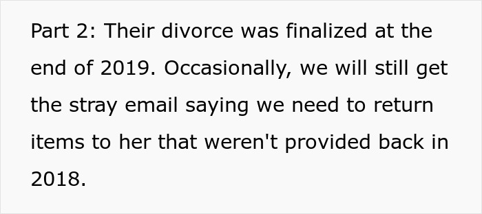 Petty Ex-Wife Wants Half Of Everything, Is Furious When She Gets Exactly That And Not A Bit More Petty Ex-Wife Wants Half Of Everything, Is Furious When She Gets Exactly That And Not A Bit More