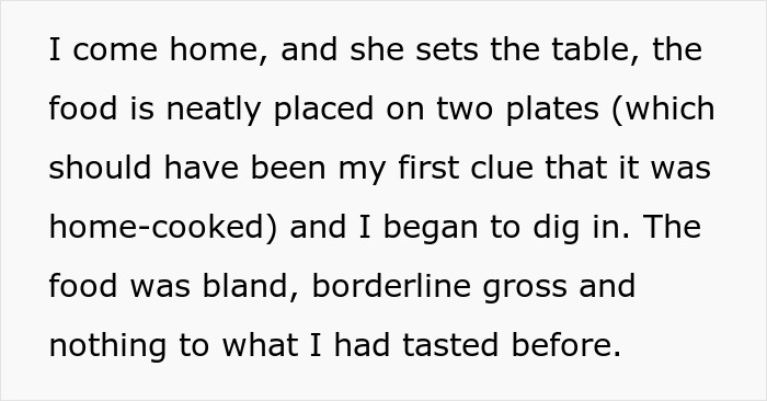 &ldquo;Borderline Gross&rdquo;: Wife Goes To Bed In Tears After Husband Mistakes Home Cooking For Takeout