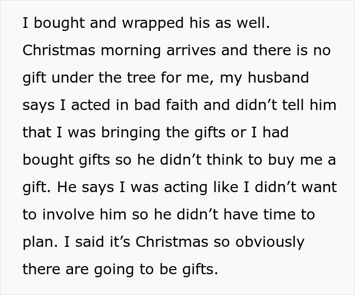 Man Weaponizes His Incompetence By Not Buying His Wife A Christmas Gift, She Plans On Leaving Him