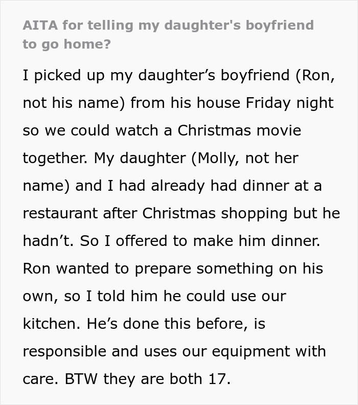 &ldquo;Am I The Jerk For Telling My Daughter's Boyfriend To Go Home?&rdquo;