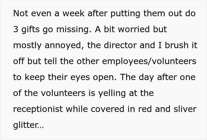 &ldquo;AITAH For Making A Glitter Bomb Gift That Was Stolen?&rdquo;