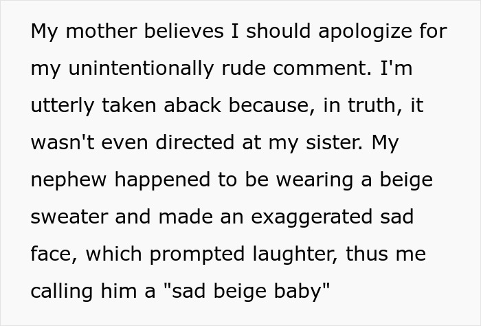 Woman Doesn&rsquo;t Understand Why Her Sister Got So Heated Over Her Calling Her Kid A &ldquo;Sad Beige Baby&rdquo;