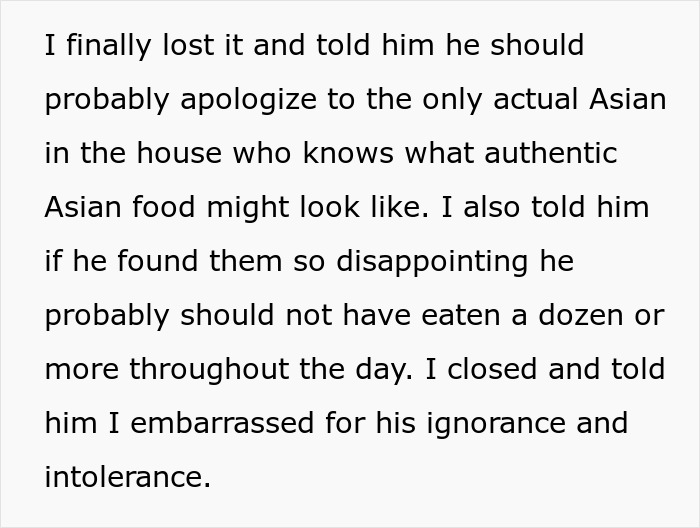 Cousin Keeps Criticizing Man&rsquo;s Wife&rsquo;s Asian Food For Not Being 'Authentic' Enough, Gets Humbled