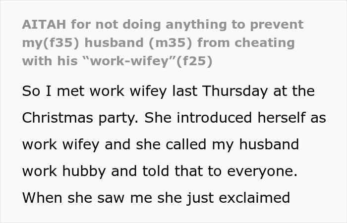 "She Warned Him": Wife Ignores Husband's "Work Wifey" Until She Crosses A Line "She Warned Him": Wife Ignores Husband's "Work Wifey" Until She Crosses A Line