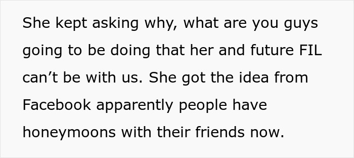 Bride-To-Be Is Forced To Tell Her Mother-In-Law Why She Can’t Come On Their Honeymoon Bride-To-Be Is Forced To Tell Her Mother-In-Law Why She Can’t Come On Their Honeymoon