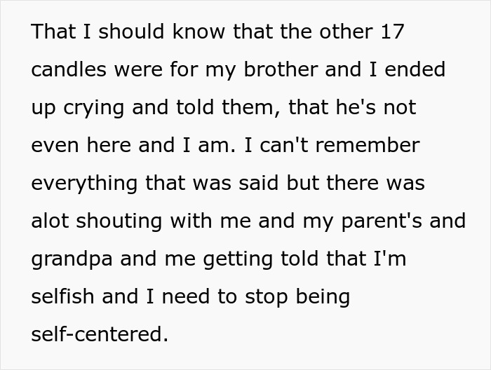 17 Y.O. Is Done Sharing Her Birthday With Her Late Twin, Parents Are Not Having It