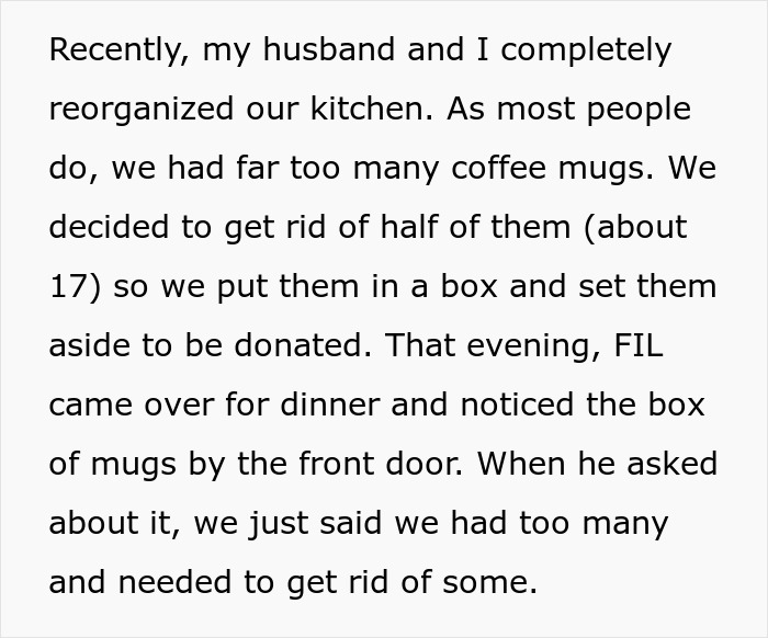 “You Clearly Wanted Them”: Family Gets Petty Revenge On Grumpy FIL By Gifting Him 17 Used Mugs “You Clearly Wanted Them”: Family Gets Petty Revenge On Grumpy FIL By Gifting Him 17 Used Mugs