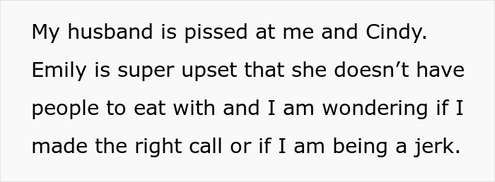 Dad Demands Daughter Invite Friendless Sister To Sit With Her At &ldquo;Popular&rdquo; Table, Mom Intervenes