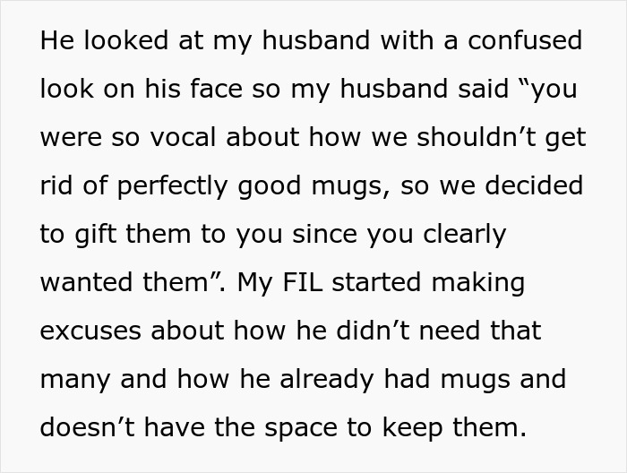 “You Clearly Wanted Them”: Family Gets Petty Revenge On Grumpy FIL By Gifting Him 17 Used Mugs “You Clearly Wanted Them”: Family Gets Petty Revenge On Grumpy FIL By Gifting Him 17 Used Mugs
