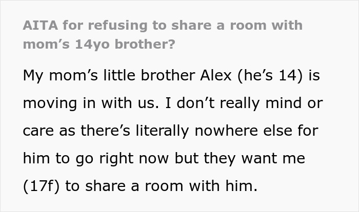 Daughter Refuses To Share Her Bedroom With Mom&rsquo;s 14 Y.O. Brother, Parents Are Furious