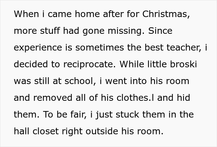 12 Y.O. Freaks Out When All His Clothes Are Gone After His Brother Warned Him Not To Steal