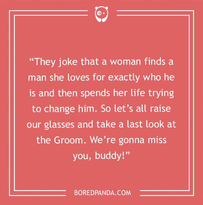 Alt text: Humorous best man speech joke about love and marriage to entertain newlyweds and wedding guests at a wedding event