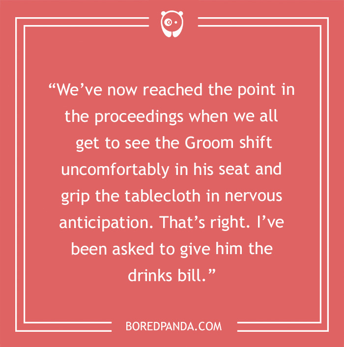 Alt text: Humorous best man speech joke about the groom nervously gripping the tablecloth as a wedding speech joke.