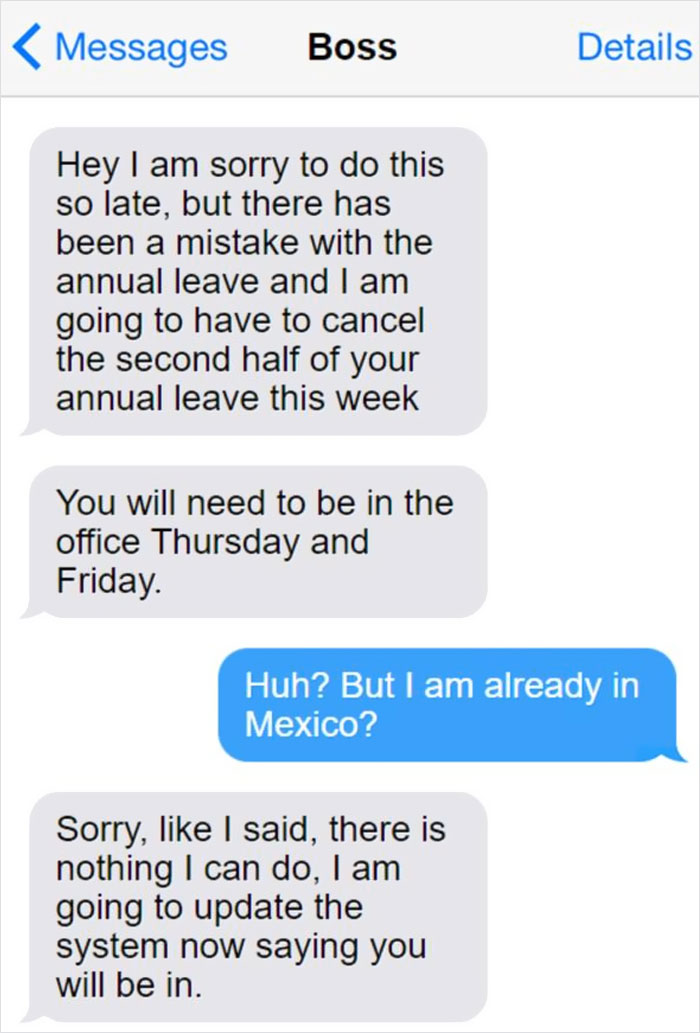 &ldquo;I&rsquo;m Sorry To Do This&rdquo;: Boss Demands Worker Return From Holiday, Gets Smacked With Sense Instead