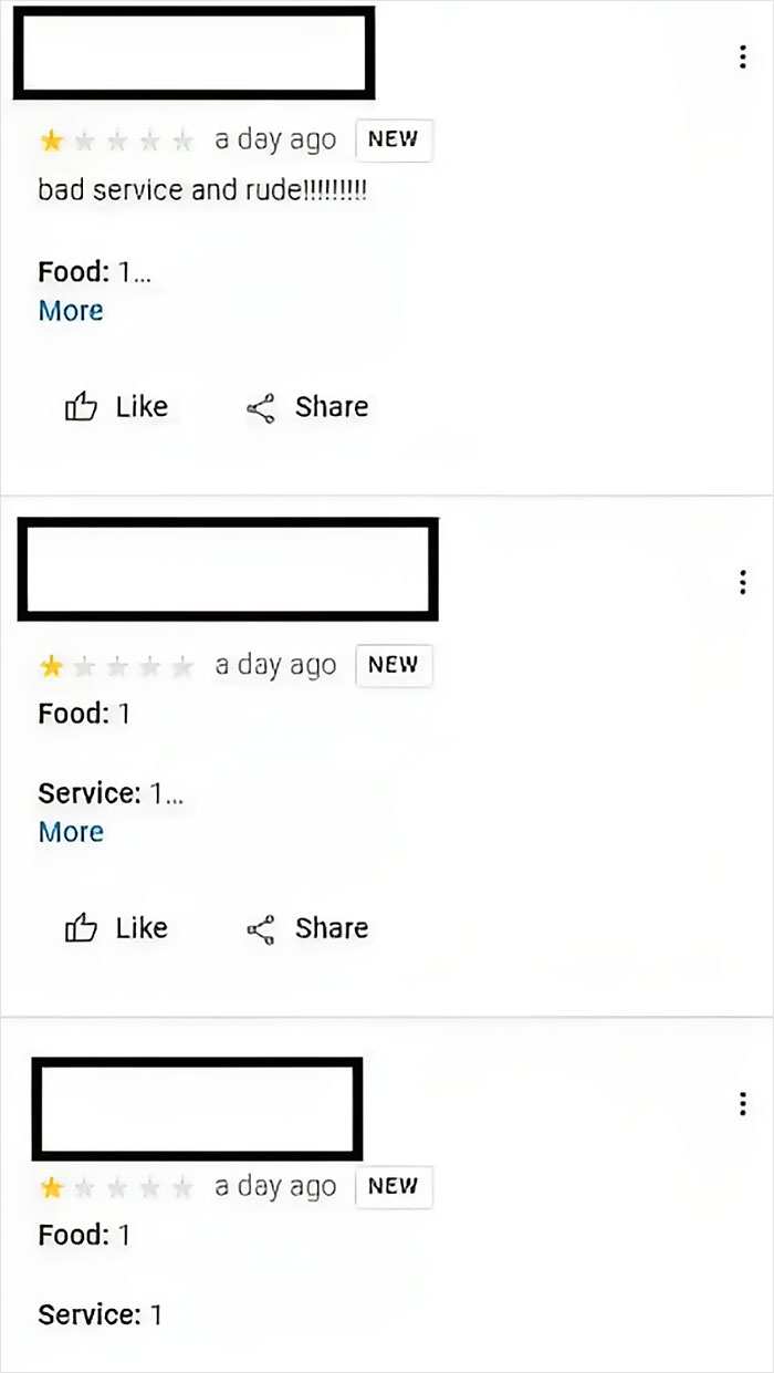 Customers Flood A Cafe With 1-Star Reviews Online, Receive Backlash After Owners Respond