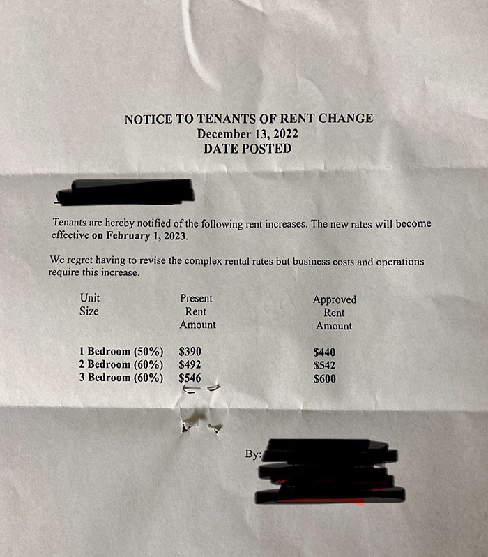 Merry Christmas! We’re Increasing Your Rent! The Date Says The 13th But All Tenants Just Received These Today