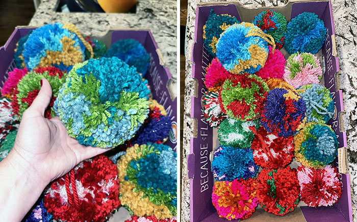 I've Been Making Jumbo Pompoms For My Christmas Tree. Has Anyone Else Done Something Similar?