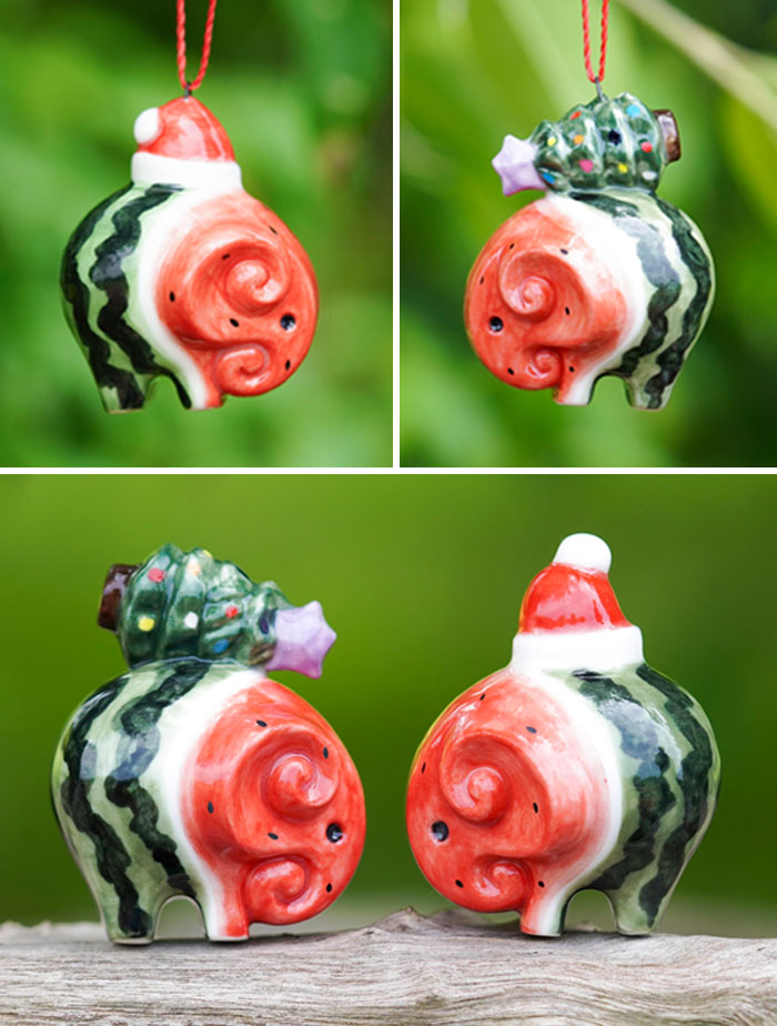 Christmas Watermelephant Ornaments And Figurines