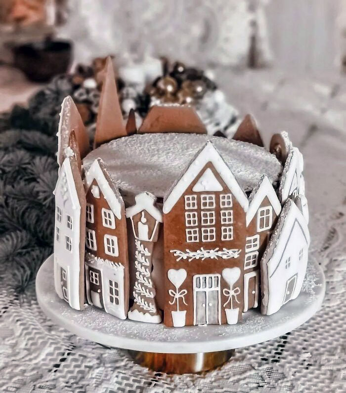 Christmas Cake With Festive Decor