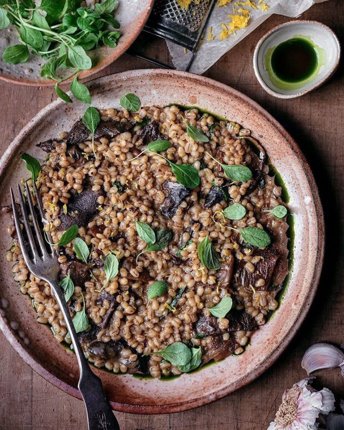 Mushroom Cube With Fresh Marjoram And Lemon Peel. "Mushrooms Kuba" Is Probably The Easiest And Typical Czech Winter Dish