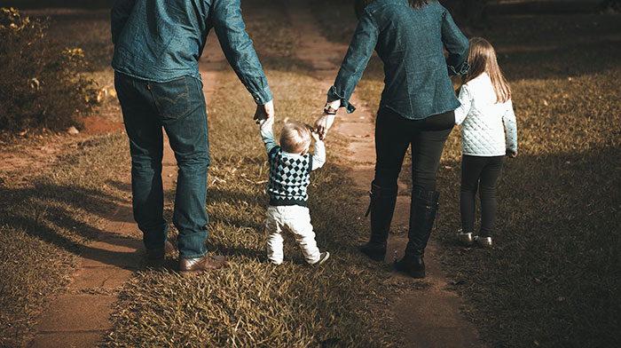 Family Walking on Path