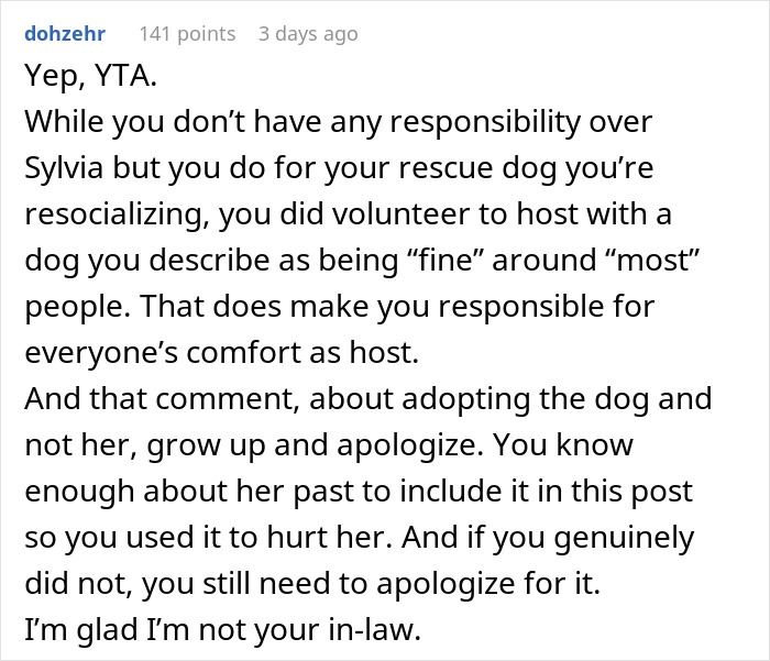 “I Adopted My Dog, Not Her”: Woman Splits Family And The Internet With Her Clapback To SIL “I Adopted My Dog, Not Her”: Woman Splits Family And The Internet With Her Clapback To SIL