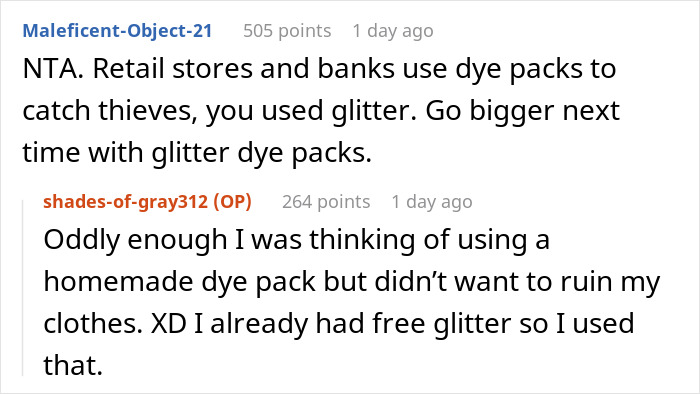 &ldquo;AITAH For Making A Glitter Bomb Gift That Was Stolen?&rdquo;