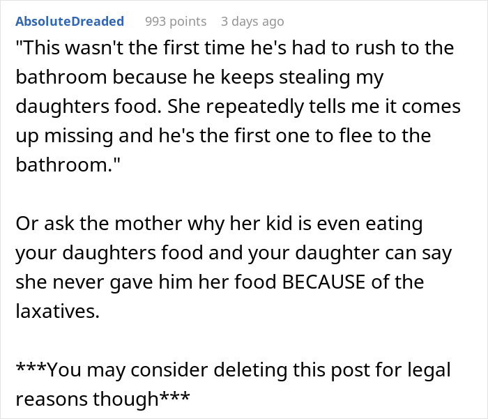 Parent Laces Daughter's Lunch With Laxatives, Knowing It Will Be Stolen, The Plan Works Parent Laces Daughter's Lunch With Laxatives, Knowing It Will Be Stolen, The Plan Works