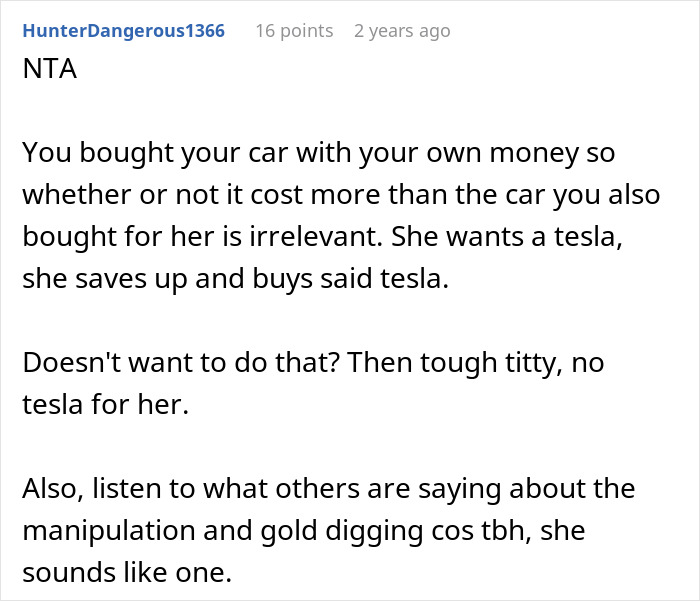 "I Was Being Cheap": GF Freaks Out After BF Refused To Buy Her A Tesla