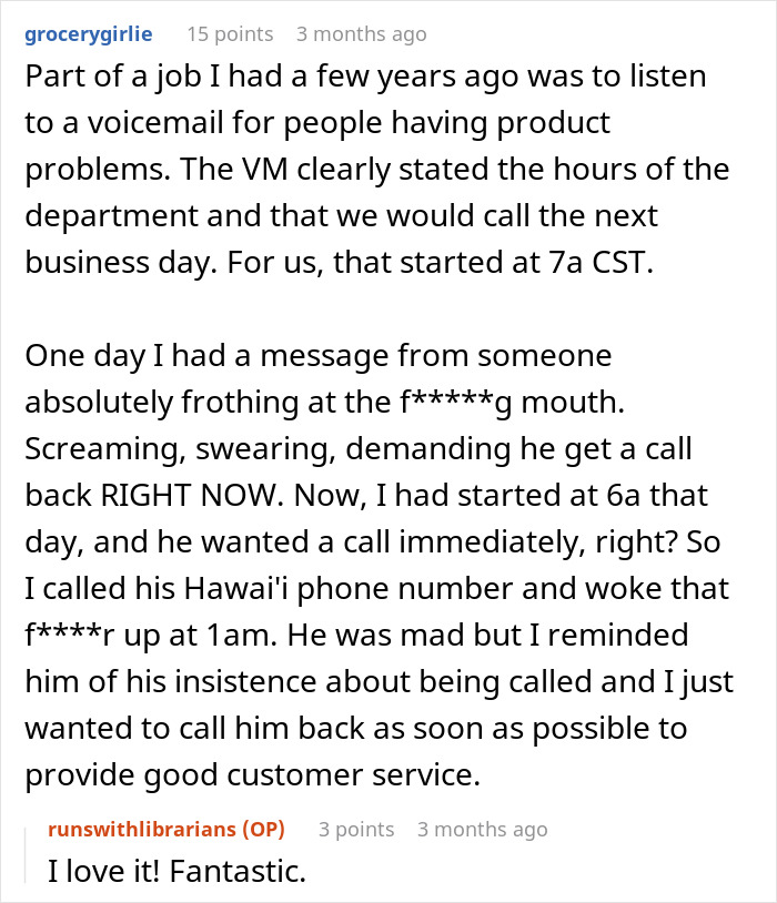 Person Learns Entitled Client Wants To Be Called 'First Thing In The Morning', Makes It 5:15 AM