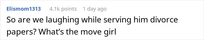 Comment about man freaking out over baby&rsquo;s hair color and wife laughing after paternity test results in an online forum.