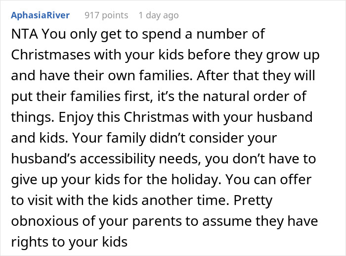 Family Drama Ensues After Grandparents Plan Christmas That Is Inaccessible To Their Son-In-Law