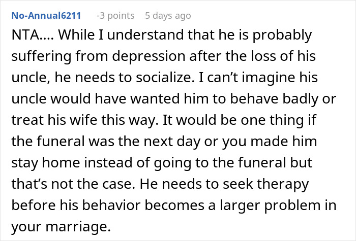 Woman Accuses Grieving Husband Of Ruining A Work Xmas Gala For Her, Gets A Reality Check