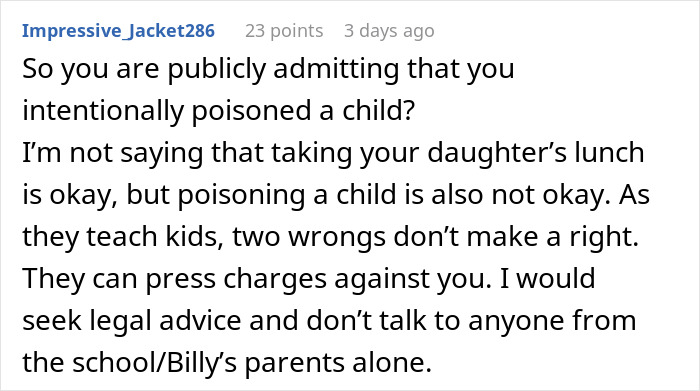 Parent Laces Daughter's Lunch With Laxatives, Knowing It Will Be Stolen, The Plan Works Parent Laces Daughter's Lunch With Laxatives, Knowing It Will Be Stolen, The Plan Works