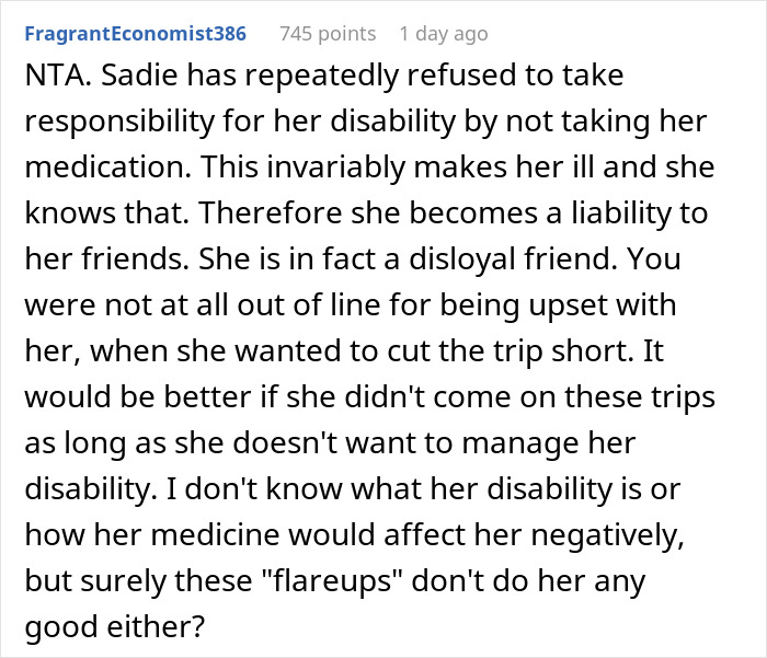 Woman Ruins A Trip After Conveniently "Forgetting" To Take Her Meds, Friend Loses It