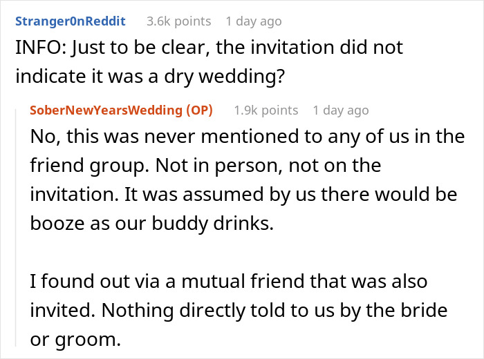 &ldquo;Am I The Jerk For Last Minute Declining To Go To A Friend&rsquo;s Dry Wedding On New Year&rsquo;s Eve?&rdquo;