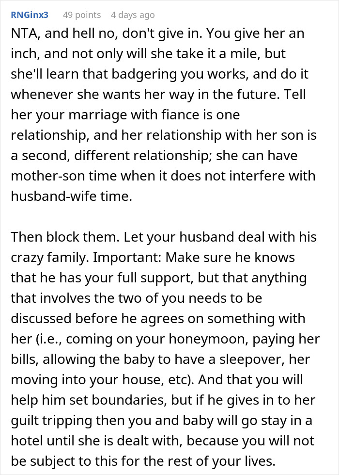 Bride-To-Be Is Forced To Tell Her Mother-In-Law Why She Can’t Come On Their Honeymoon Bride-To-Be Is Forced To Tell Her Mother-In-Law Why She Can’t Come On Their Honeymoon