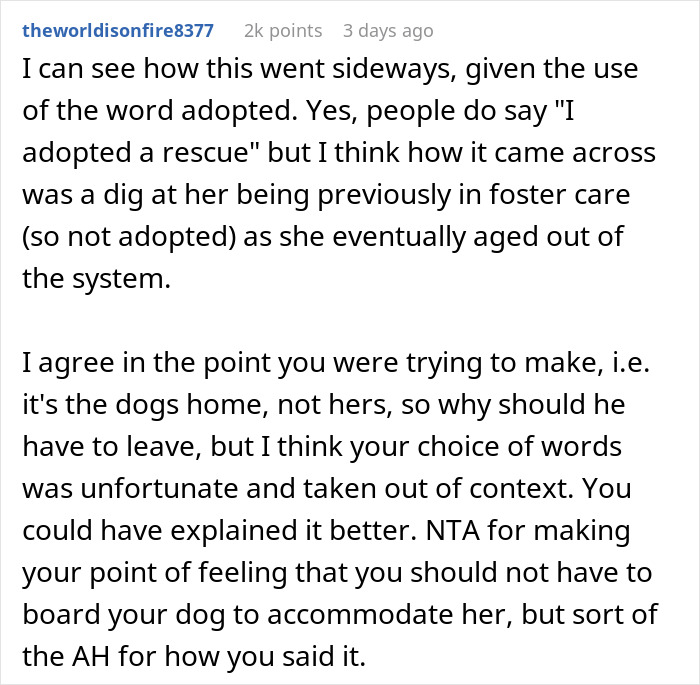 “I Adopted My Dog, Not Her”: Woman Splits Family And The Internet With Her Clapback To SIL “I Adopted My Dog, Not Her”: Woman Splits Family And The Internet With Her Clapback To SIL