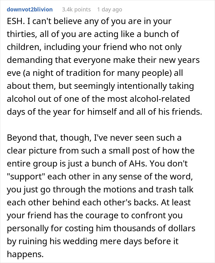 &ldquo;Am I The Jerk For Last Minute Declining To Go To A Friend&rsquo;s Dry Wedding On New Year&rsquo;s Eve?&rdquo;